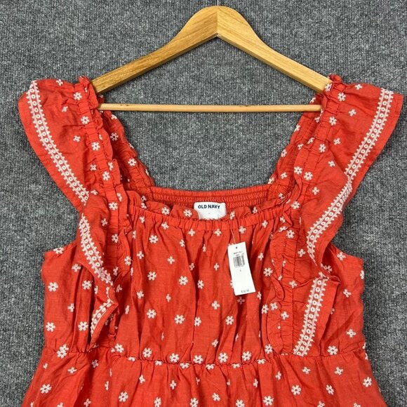 NEW $32 Old Navy Ruffle Embroidered Top Floral Size Large - Picture 3 of 7